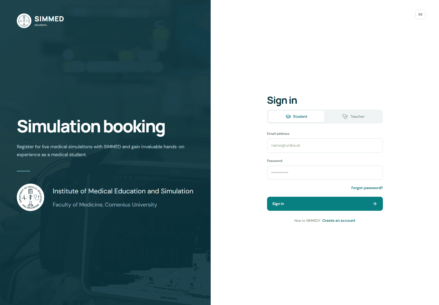 Website screenshot: SIMMEDBA